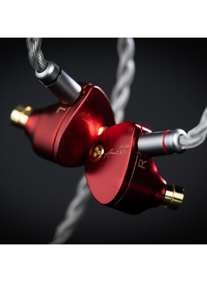 Moondrop ARIA 2 RED in-Ear Headphone with 0.78 2 Pin Cable Replaceable Plugs 3.5/4.4mm Earphone (Red) - Image 5